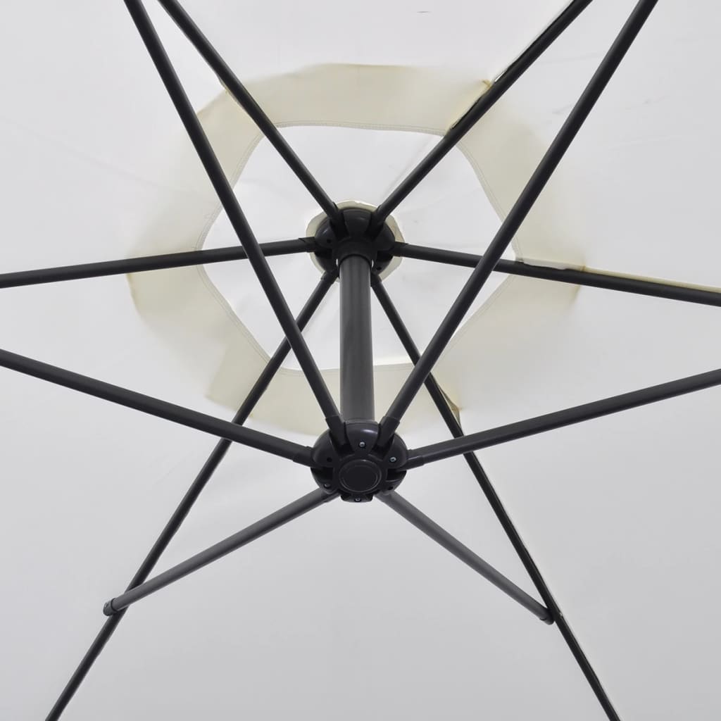 vidaXL Cantilever Garden Parasol | Sand White | Polyester | Large