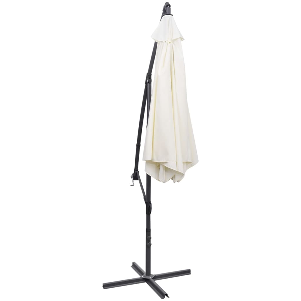 vidaXL Cantilever Garden Parasol | Sand White | Polyester | Large