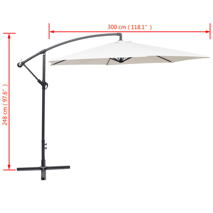 vidaXL Cantilever Garden Parasol | Sand White | Polyester | Large