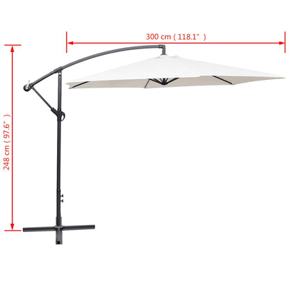 vidaXL Cantilever Garden Parasol 3 m Sand White