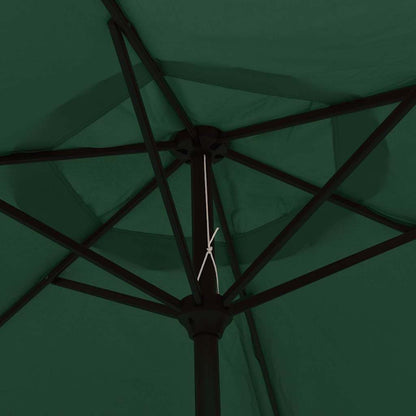 vidaXL LED Cantilever Garden Parasol 3 m Green
