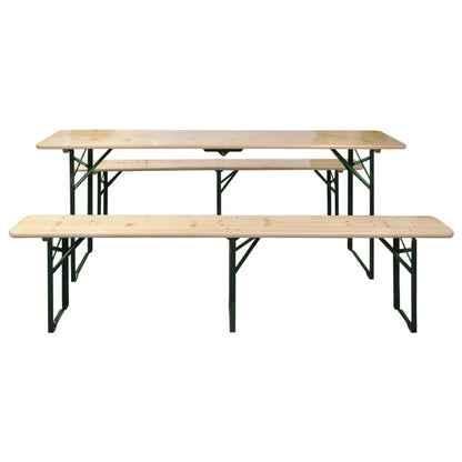 vidaXL Folding Beer Table with 2 Benches 220 cm Fir Wood