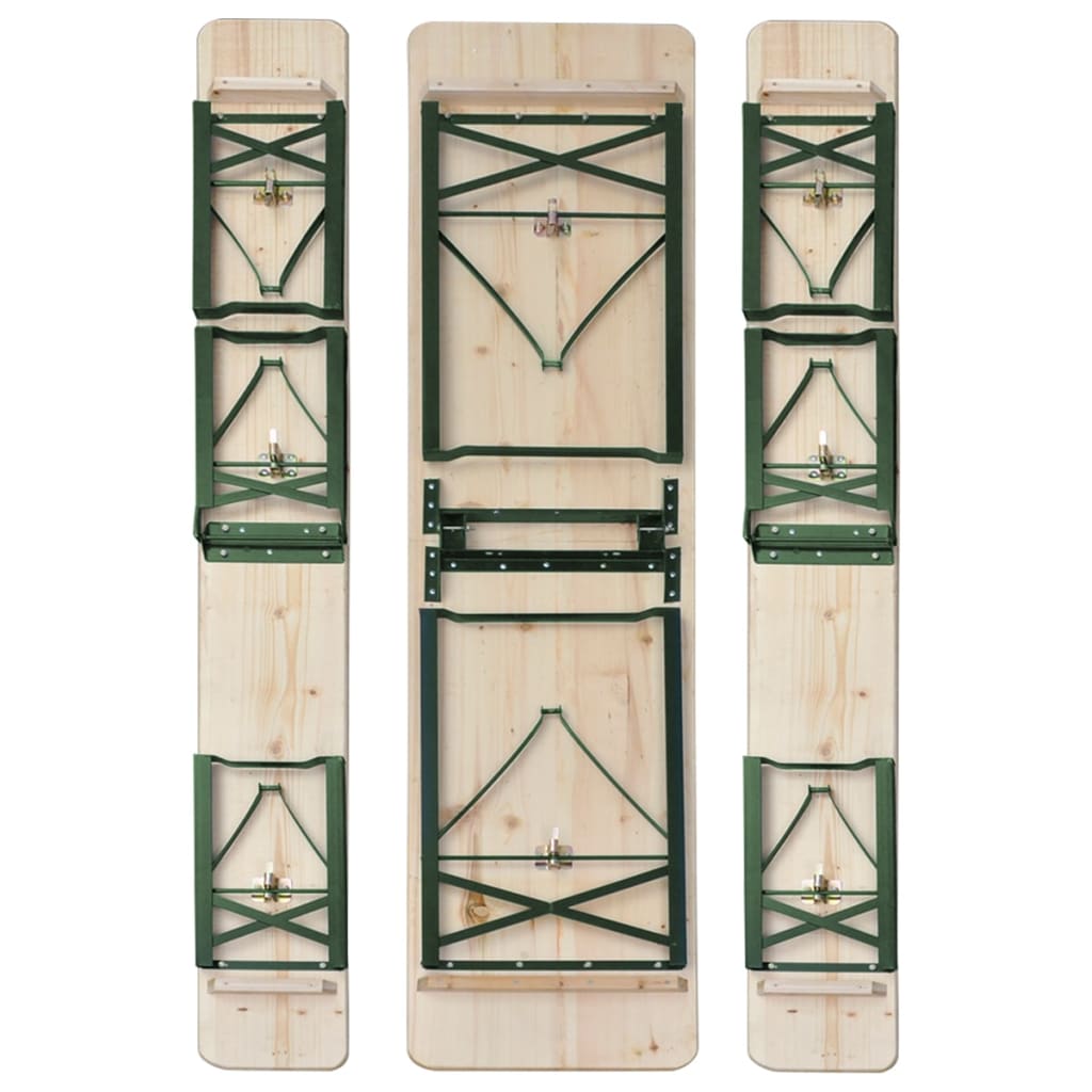 vidaXL Folding Beer Table with 2 Benches 220 cm Fir Wood