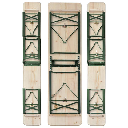 vidaXL Folding Beer Table with 2 Benches 220 cm Fir Wood