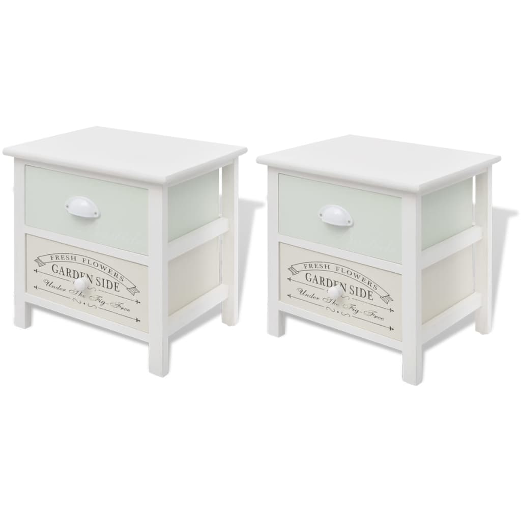 242875 vidaXL French Bedside Cabinets 2 pcs Wood