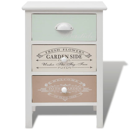 vidaXL Storage Cabinet | White, Green, Beige | Paulownia wood, Plywood | Compact