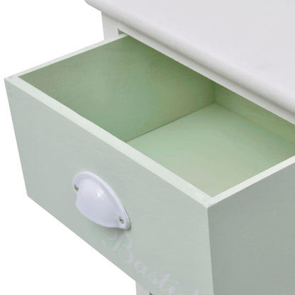 vidaXL Storage Cabinet | White, Green, Beige | Paulownia wood, Plywood | Compact