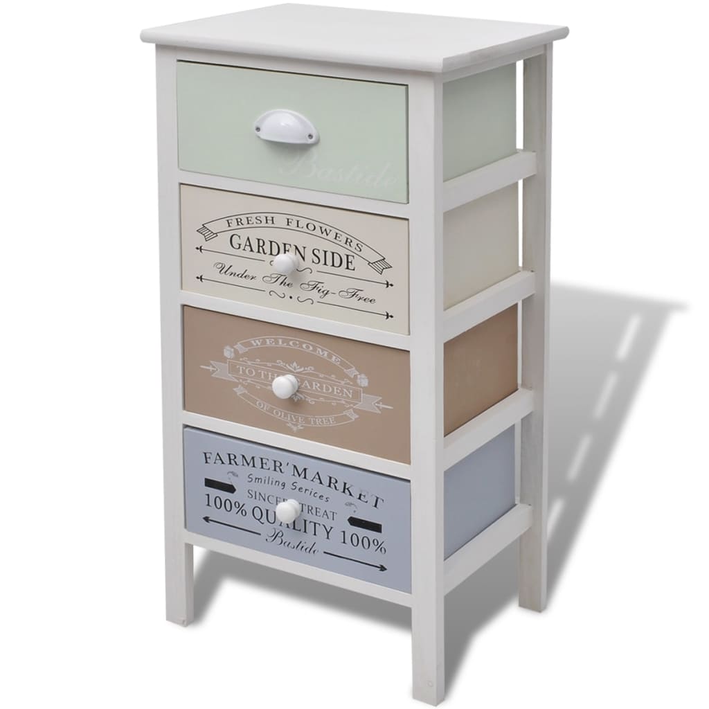 vidaXL Storage Cabinet | Multicolour | Paulownia wood, Plywood | Compact