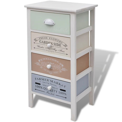 vidaXL Storage Cabinet | Multicolour | Paulownia wood, Plywood | Compact
