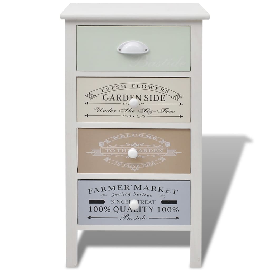 vidaXL Storage Cabinet | Multicolour | Paulownia wood, Plywood | Compact