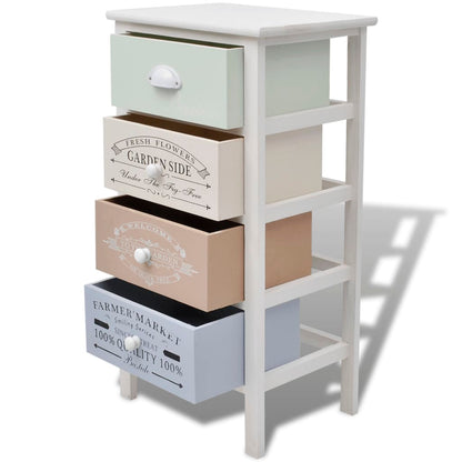 vidaXL Storage Cabinet | Multicolour | Paulownia wood, Plywood | Compact