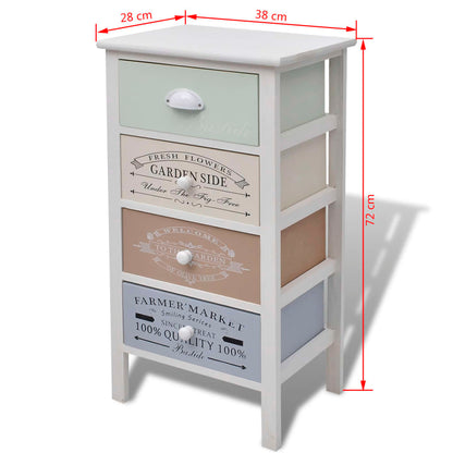 vidaXL Storage Cabinet | Multicolour | Paulownia wood, Plywood | Compact