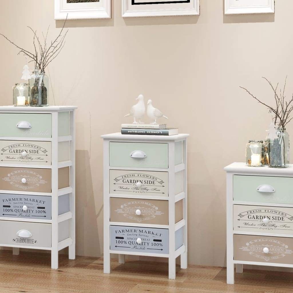 vidaXL Storage Cabinet | Multicolour | Paulownia wood, Plywood | Compact