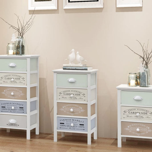 vidaXL Storage Cabinet | Multicolour | Paulownia wood, Plywood | Compact