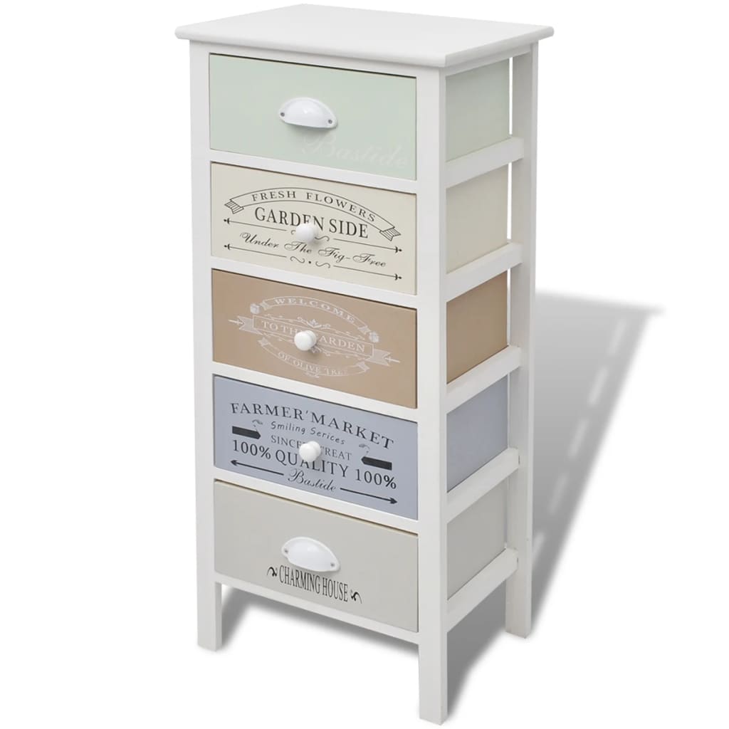 vidaXL Storage Cabinet | Multicoloured with vintage prints