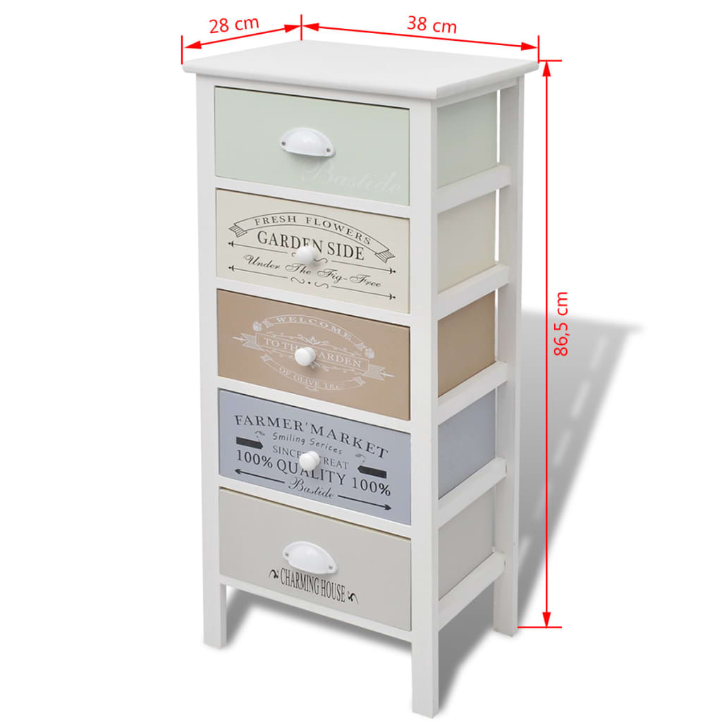 vidaXL Storage Cabinet | Multicoloured with vintage prints