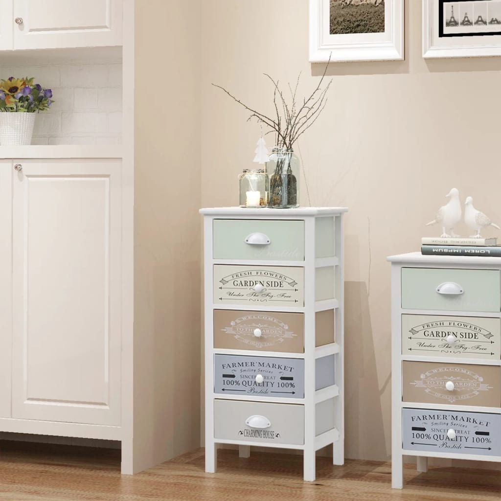 vidaXL Storage Cabinet | Multicoloured with vintage prints