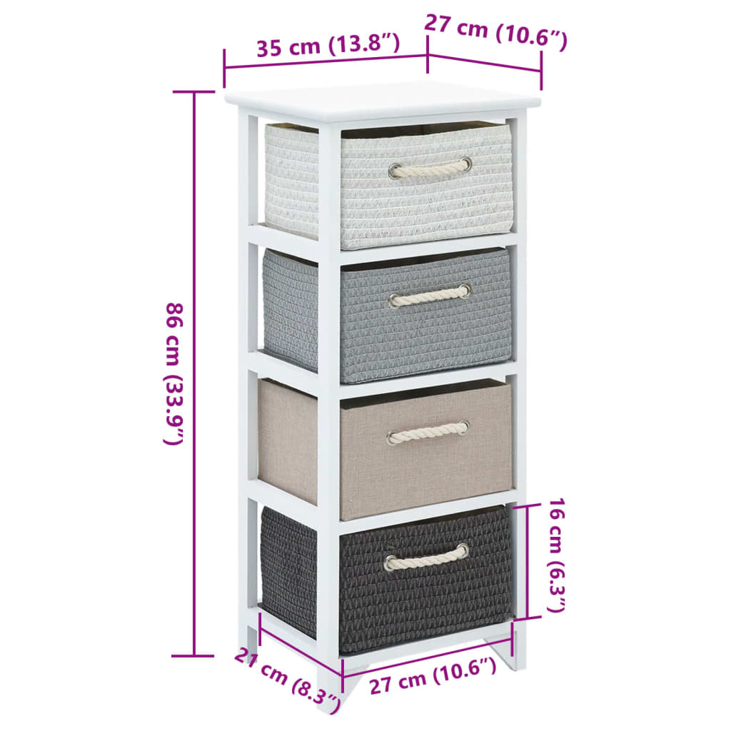 vidaXL Storage Cabinet | White, Grey, Beige, Black | Paulownia wood, MDF