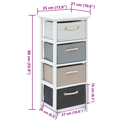 vidaXL Storage Cabinet | White, Grey, Beige, Black | Paulownia wood, MDF