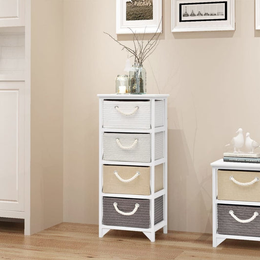vidaXL Storage Cabinet | White, Grey, Beige, Black | Paulownia wood, MDF