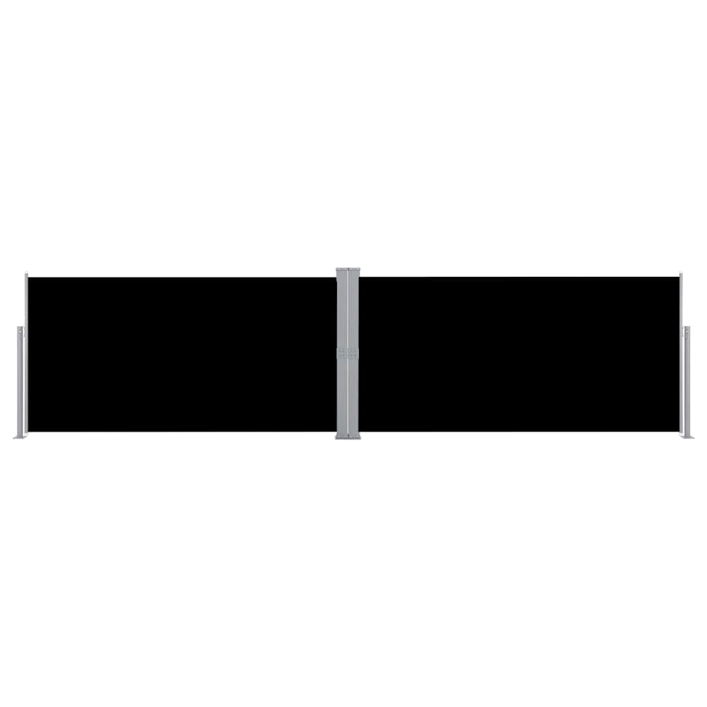 vidaXL Retractable Side Awning Black 160x600 cm