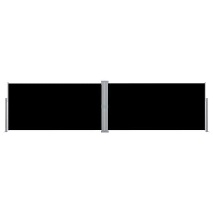 vidaXL Retractable Side Awning Black 160x600 cm
