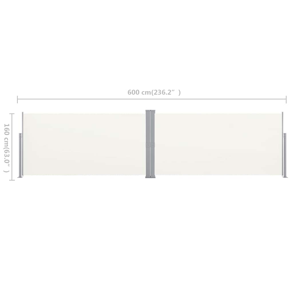 vidaXL Side Awning | Cream