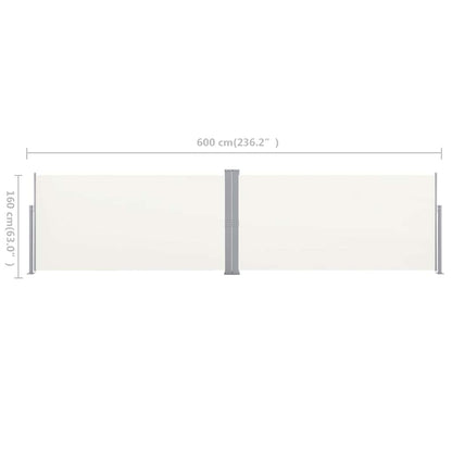 vidaXL Side Awning | Cream