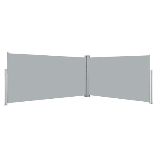 vidaXL Side Awning | Grey | Polyester | 160 x 600 cm | Retractable