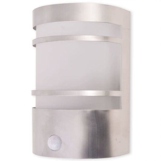 vidaXL Outdoor Wall Light with Sensor Stainless Steel