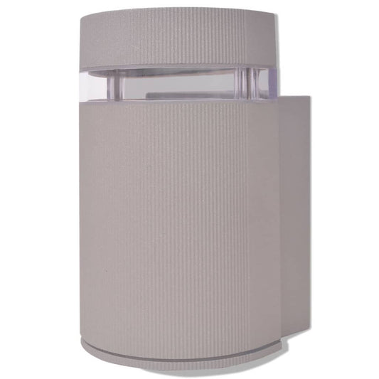 vidaXL Outdoor Semi-Cylindrical Wall Sconce Grey Aluminium