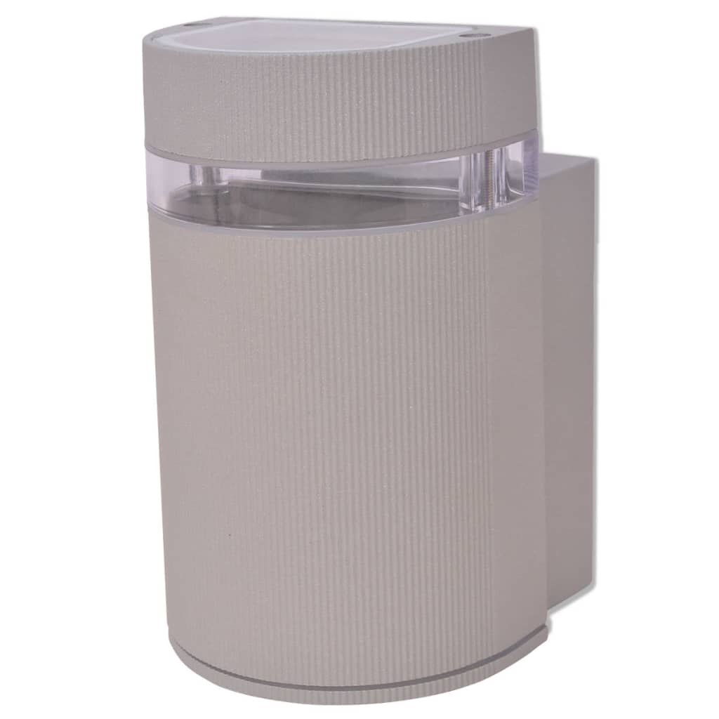 vidaXL Outdoor Semi-Cylindrical Wall Sconce Grey Aluminium