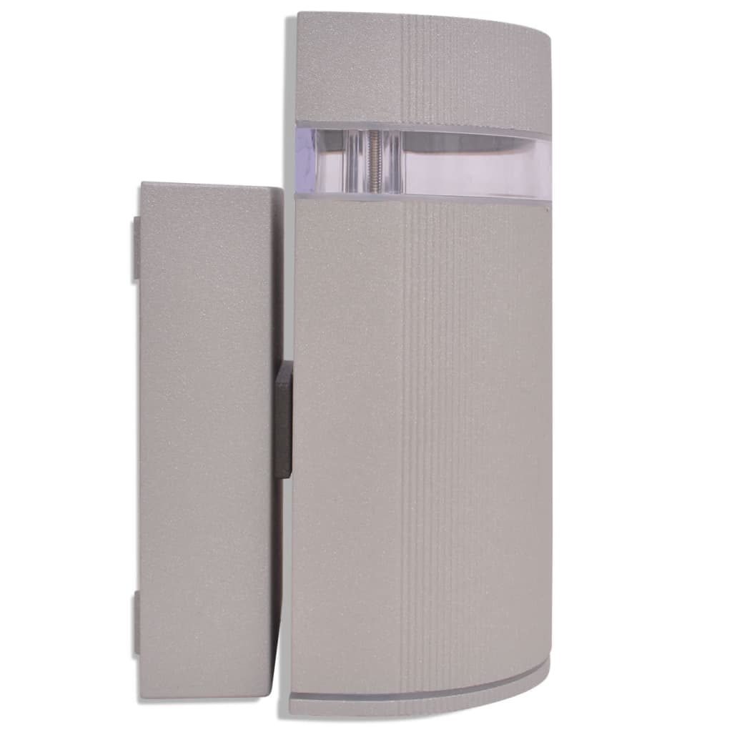 vidaXL Outdoor Semi-Cylindrical Wall Sconce Grey Aluminium