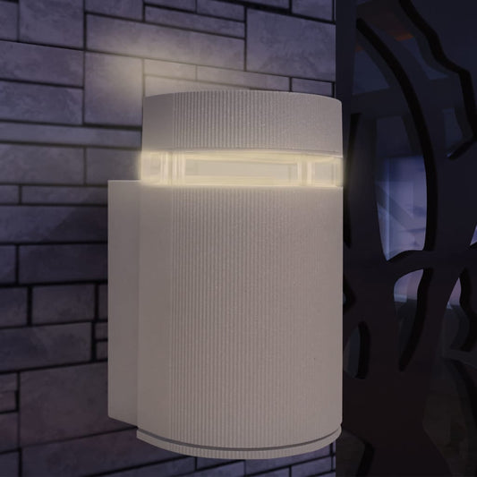 vidaXL Outdoor Semi-Cylindrical Wall Sconce Grey Aluminium