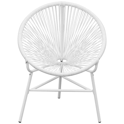 vidaXL Garden Chair | White | PE Rattan, Powder-Coated Steel | Medium |  Tough