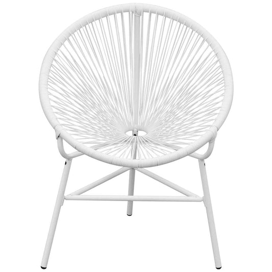 42072 vidaXL Garden String Moon Chair Poly Rattan White