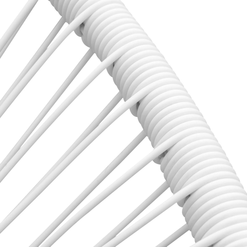 vidaXL Garden Chair | White | PE Rattan, Powder-Coated Steel | Medium |  Tough