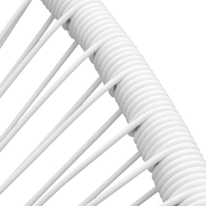 vidaXL Garden Chair | White | PE Rattan, Powder-Coated Steel | Medium |  Tough