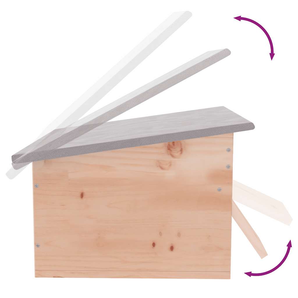 vidaXL Hedgehog House | Natural Wood | Sturdy Chinese fir wood | Portable