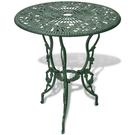 vidaXL Bistro Table And Chair | Green | Cast Aluminium | Decorative Inlays