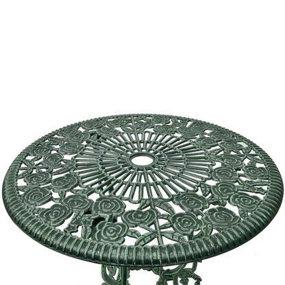 vidaXL Bistro Table And Chair | Green | Cast Aluminium | Decorative Inlays
