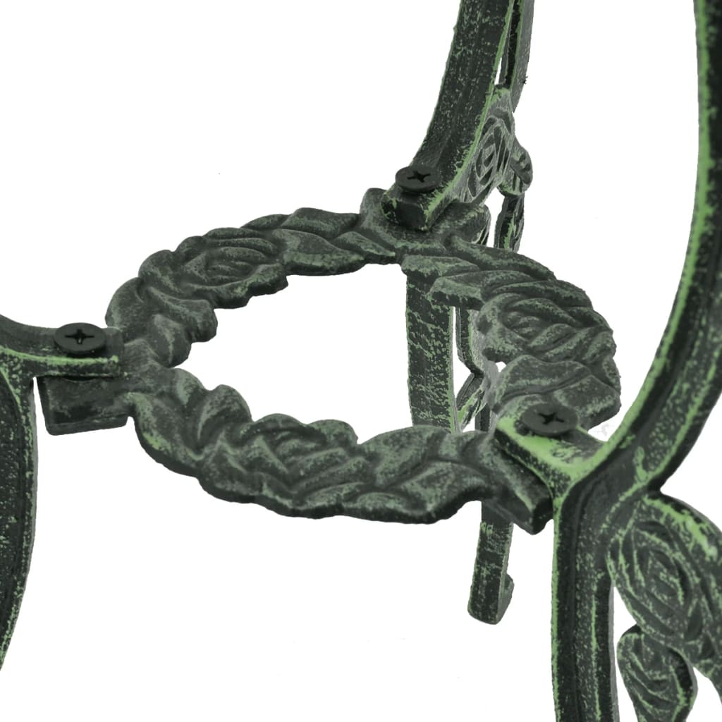 vidaXL Bistro Table And Chair | Green | Cast Aluminium | Decorative Inlays