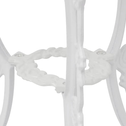vidaXL Bistro Table And Chair | White | Cast Aluminium | Medium | Fancy Design