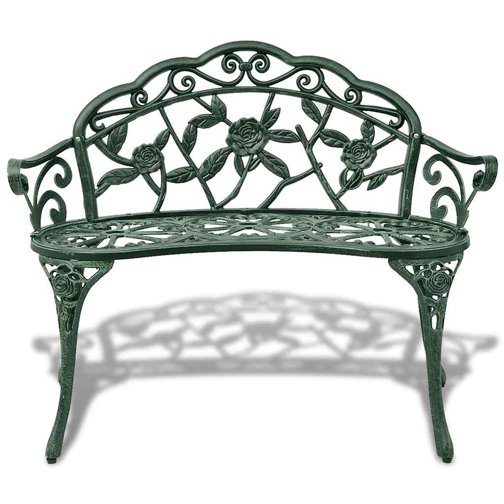 vidaXL Garden Bench | Green | Cast aluminium, Cast iron | 100 cm | Durable