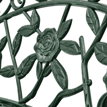 vidaXL Garden Bench | Green | Cast aluminium, Cast iron | 100 cm | Durable