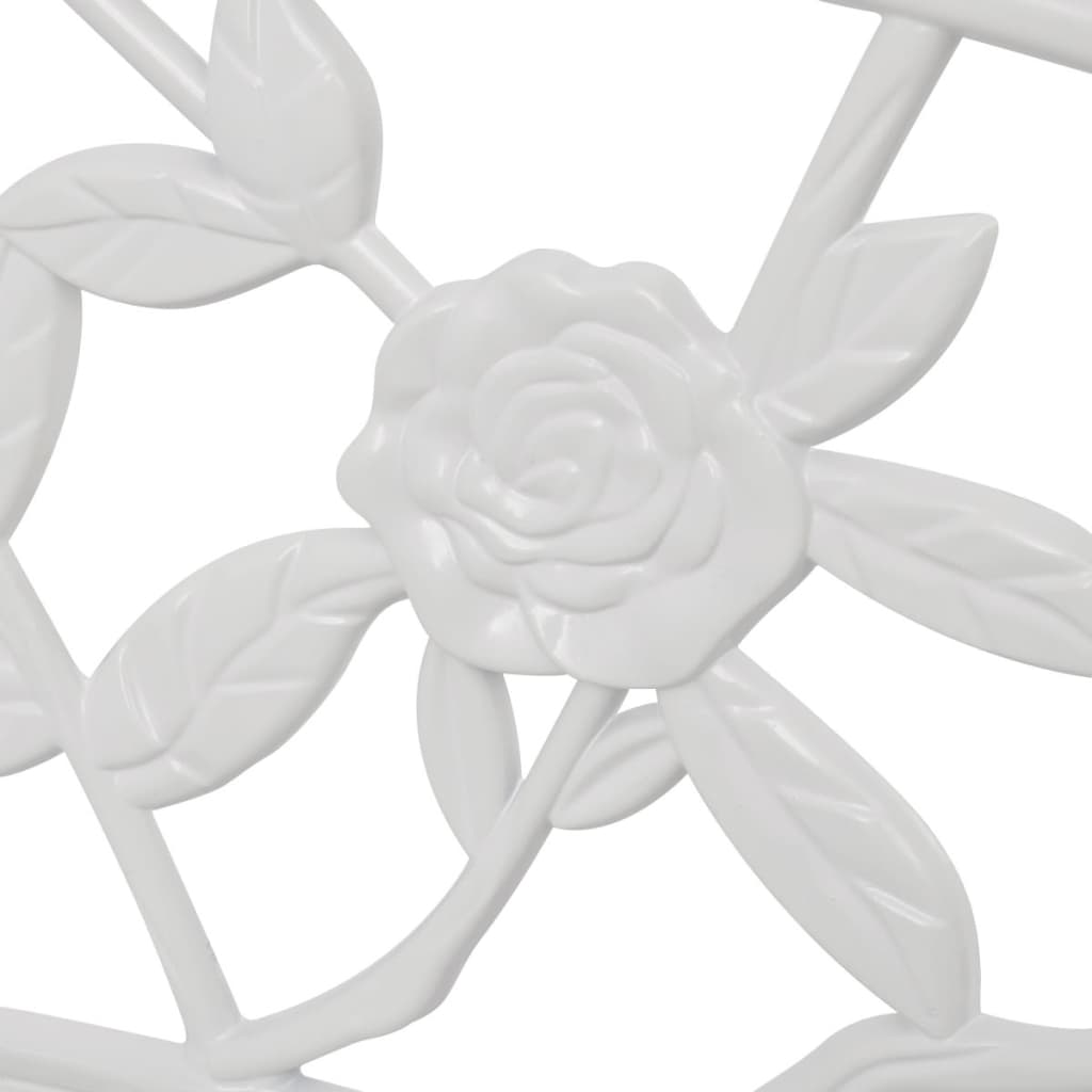 vidaXL Garden Bench | White | Cast Aluminium and Cast Iron | 100 cm | Durable