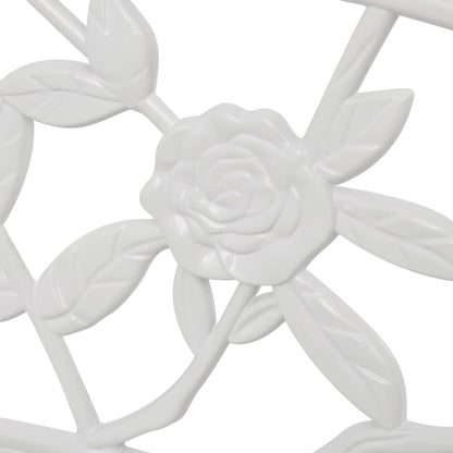 vidaXL Garden Bench | White | Cast Aluminium and Cast Iron | 100 cm | Durable