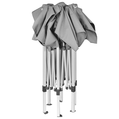 vidaXL Hexagonal Pop-Up Foldable Marquee Grey 3.6x3.1 m