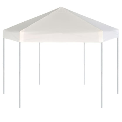 vidaXL Hexagonal Pop-Up Marquee with 6 Sidewalls Cream White 3.6x3.1 m