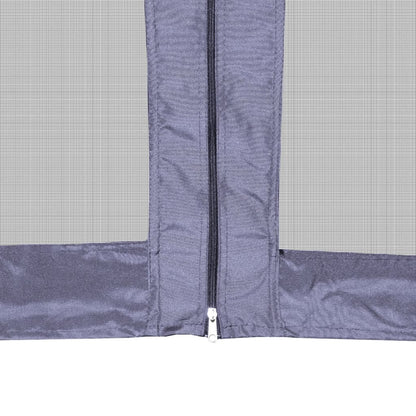 vidaXL Hexagonal Pop-Up Marquee with 6 Sidewalls Dark Blue 3.6x3.1 m